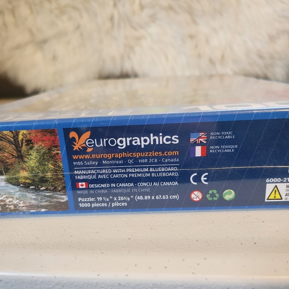 EUROGRAPHICS Jigsaw Puzzle 1000 Pcs Forest Stream Autumn Fall Foliage NEW Sealed - Picture 3 of 3